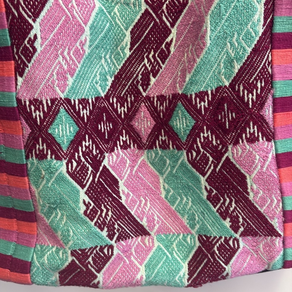 Colorful Patterned Tote Bag Handmade in Guatemala - Picture 6 of 10